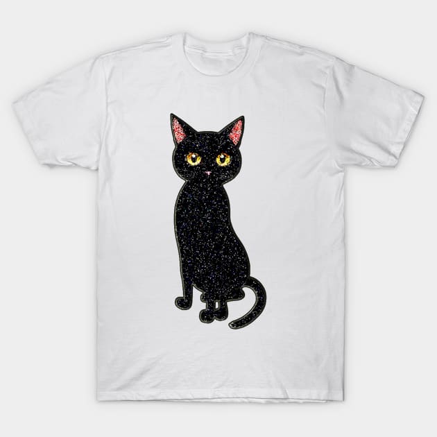 Crystal Black Cat T-Shirt by Artistic Design